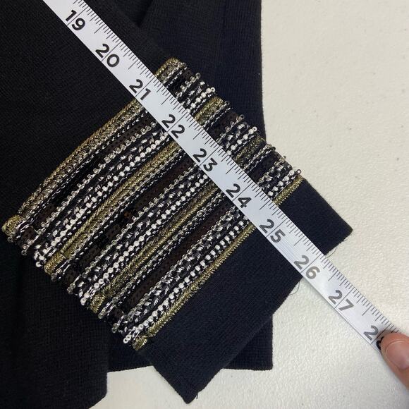 Chico's Embellished Open Cardigan Women's Large Military Career Chic Office NWT - Picture 11 of 12